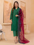 3 Piece Embroidered Lawn Shirt with Embroidered Organza Dupatta LM 18